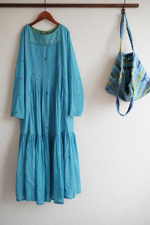 maku湖蓝刺绣连衣裙 商品图0