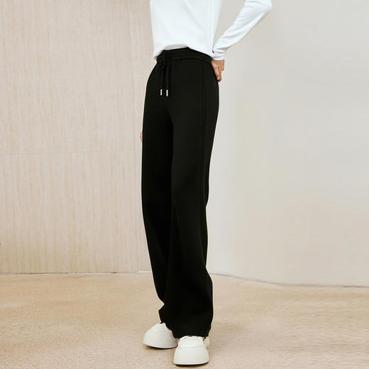 玳莎百搭针织直筒裤女秋冬新款保暖宽松系带松紧腰休闲裤  ED36306 商品图1