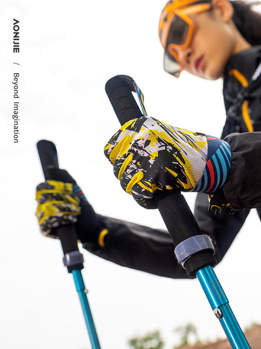 奥尼捷运动保暖手套男冬季户外徒步骑行防风加绒滑雪手套跑步手套M-59 商品图4