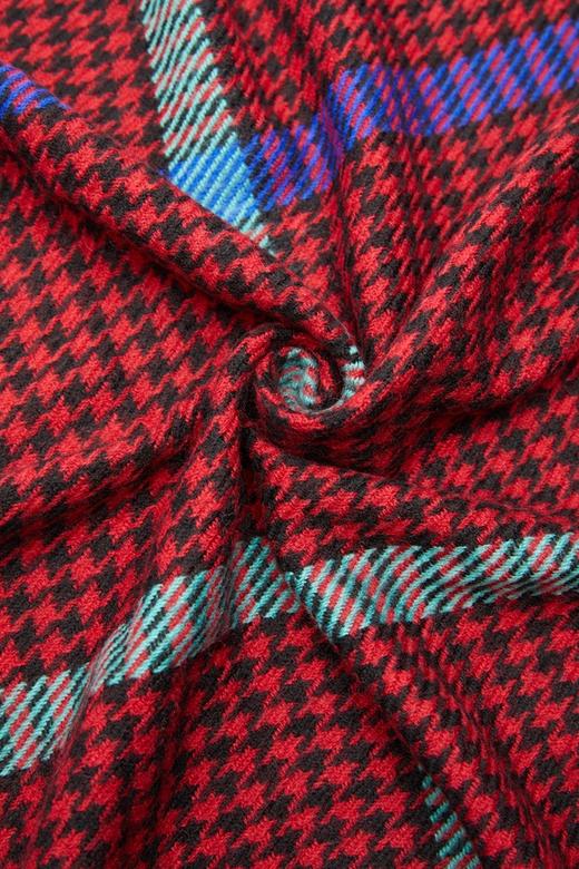 AVA 酒红色千鸟格围巾 5630 商品图3