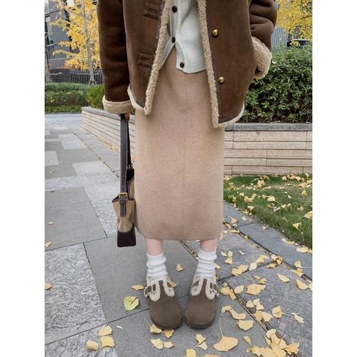 全牛皮！2025行走小棉袄加绒扣带保暖羊羔毛毛勃肯鞋女真皮乐福鞋！ 商品图1