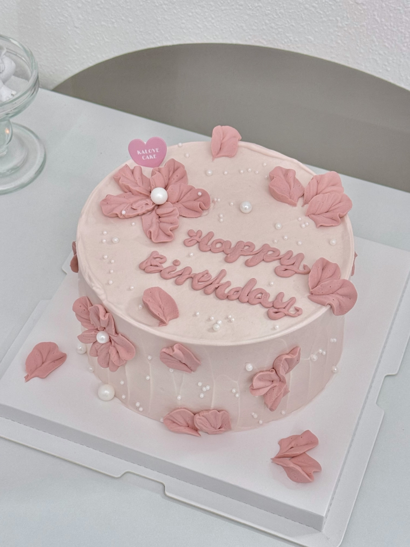 女神粉色裱花韩系蛋糕