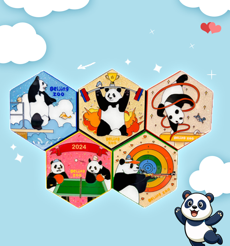 萌熊运动系列组合冰箱贴/徽章