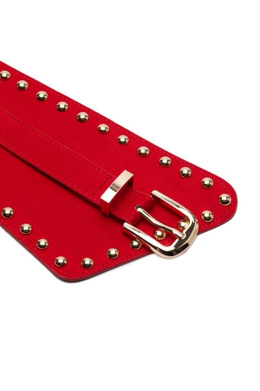 SUMMER & SAGE 铆钉红色宽腰带 5252 商品图3
