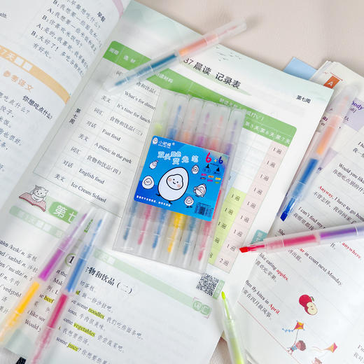 【小肥腰双头叠色荧光笔12色PET盒装6+6（缤纷夏日款）】 商品图0