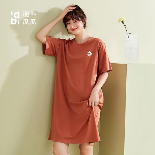 3部顶瓜瓜汗布圆领女士短袖睡裙DJJWX-ANP23016 商品图0