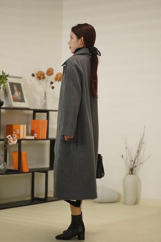 【M1】AM高级灰翻领单排扣大衣6D8315110080 商品图1