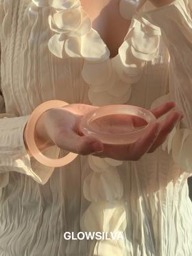 温柔西柚粉 阿富汗玉藕粉手镯