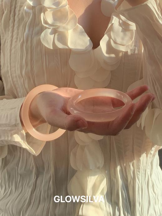 温柔西柚粉 阿富汗玉藕粉手镯 商品图0