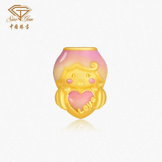 「LOVESTAR-爱的礼物」丘比特之恋黄金转运珠 3D硬金足金爱心手串【Y】 商品图2