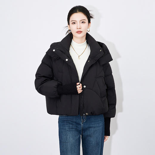 【高货wl】全新升级【铂金会员533/天猫719/差价186】(14346) 洛诗琳秋冬甜美风气质连帽廓形短款羽绒服简约保暖外套 商品图1