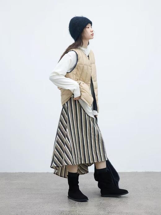 步履不停/4D41124C/不规则A摆条纹长裙 商品图2