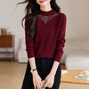 CC-ML-5219加绒加厚毛衣女秋冬2024新款一体绒针织打底衫半高领内搭保暖上衣 商品缩略图0