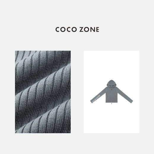 COCO ZONE 设计感立领针织衫显瘦拉链开衫上衣CC1C2304 商品图2
