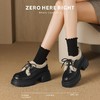 ZHR则则厚底单鞋加绒保暖乐福鞋系带小皮鞋2024新款气质百搭女鞋 商品缩略图5