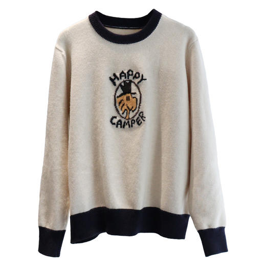 CC-QL-W8520圆领卡通毛衣女秋冬2024慵懒风宽松加厚针织衫内搭气质打底上衣女 商品图4