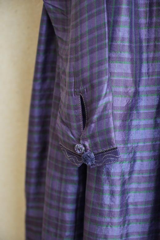 MAKU textiles｜真丝刺绣格纹交叠式连衣裙 商品图14