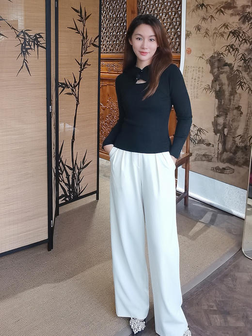 逸红颜明月优选 ##古风针织旗袍领上衣【宛清扬】,有美一人,清扬婉兮 商品图8