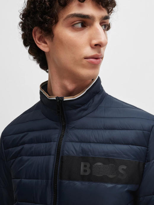 老板 2024秋冬新款 男士 立体饰带轻薄绗缝立领夹克外套 特惠 Z-12066 商品图6