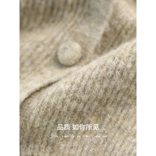 COCOBELLA静奢风慵懒惬意花纱针织衫短款裸领毛衣开衫MZ7063 商品图4