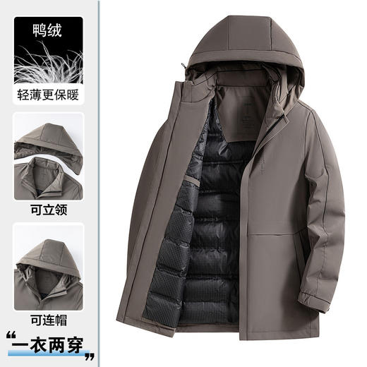 【连帽可脱卸】罗蒙秋冬男装休闲羽绒服男百搭舒适男士外套保暖男士羽绒服 商品图3