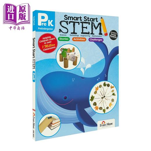 【中商原版】Smart Start STEM PreK 跨学科学习练习册学龄前英文幼儿英语教材 商品图0