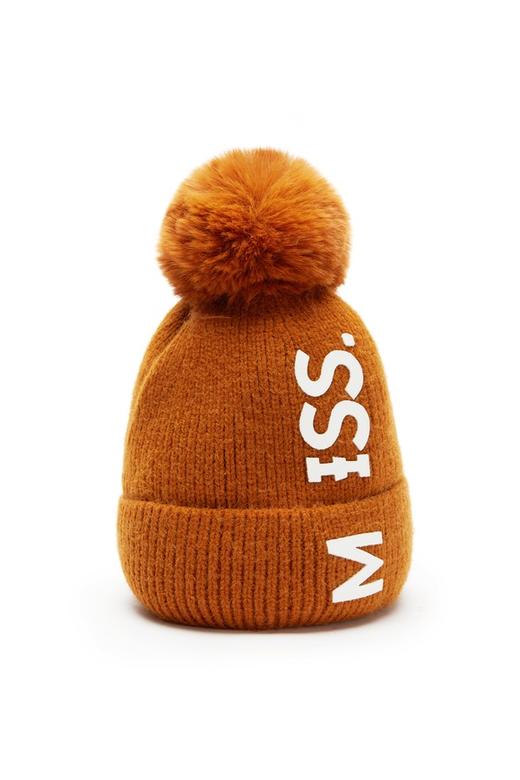 OCTAVIA 字母毛球卷边针织帽 5649 商品图1