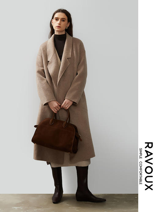 264269910长款牦牛绒混纺大衣 商品图0