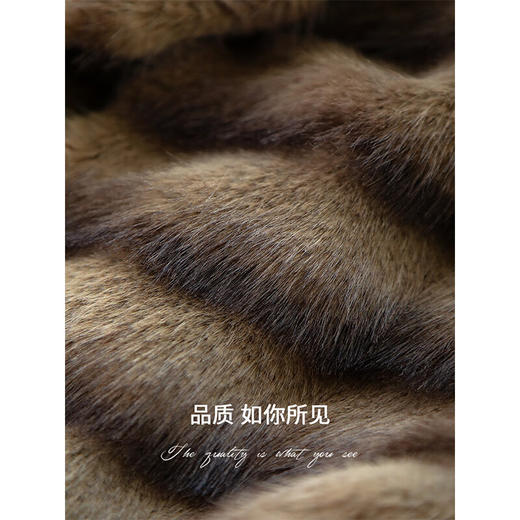 COCOBELLA仿水貂原色夹革环保皮草外套长款御寒大衣FU0007 商品图4