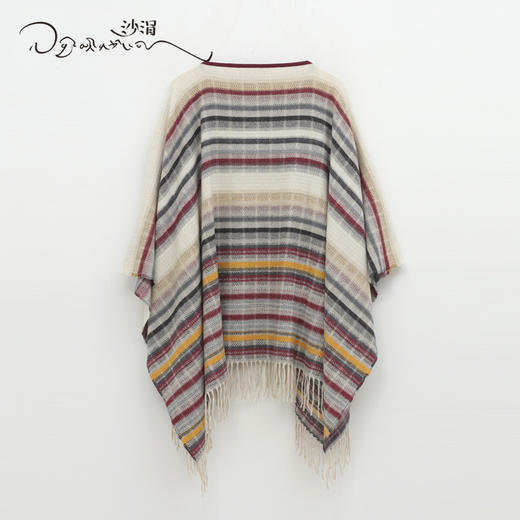 西藏萨迦手工氆氇羊绒斗篷SJF96P762N 商品图4