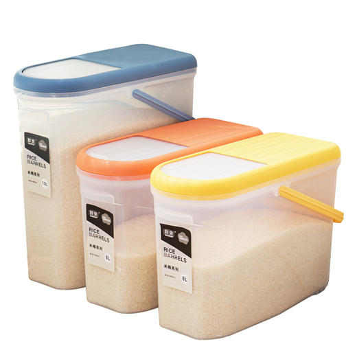 【安心米桶留住米香，夹缝米桶，防潮/防尘/防虫】家用塑料密封米桶 厨房20斤透明储米缸 面粉五谷杂粮储存箱 防潮防虫箱子-QQ 商品图4