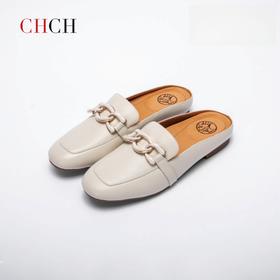 CHCH平衡鞋夏季羊皮金属扣休闲一脚蹬半包女士拖鞋CN1B3071