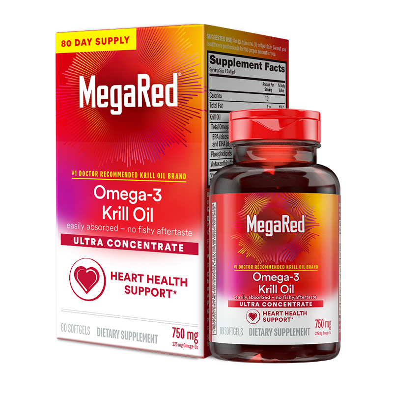 【香港直邮】MegaRed磷虾油软胶囊750mg 80粒