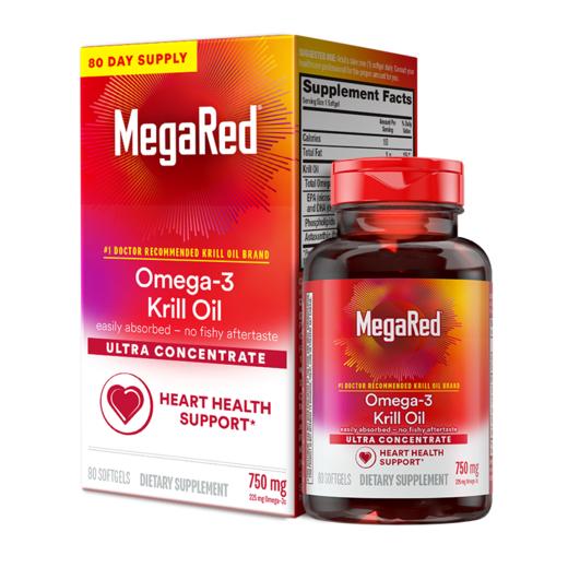 【香港直邮】MegaRed磷虾油软胶囊750mg 80粒 商品图0