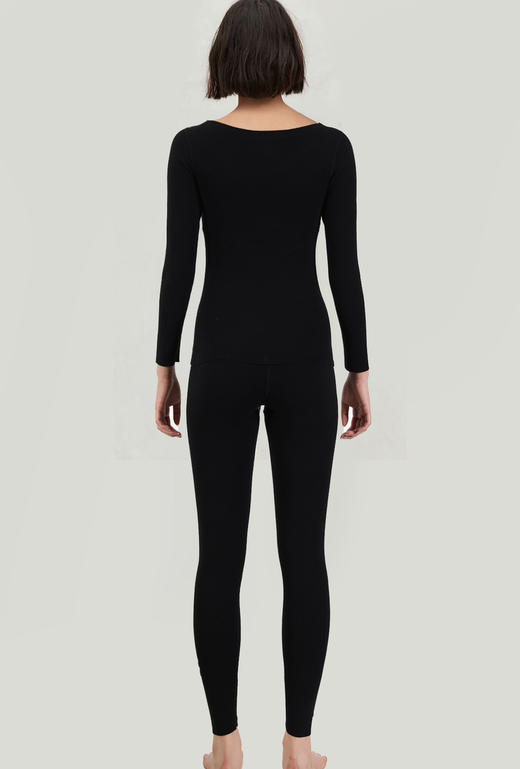 【保暖也要美】断码特价！柜上1099！爱mu甜美蕾丝刺绣V领柔暖内衣套装女 双面磨毛保暖发热棉质亲肤家居服 商品图5