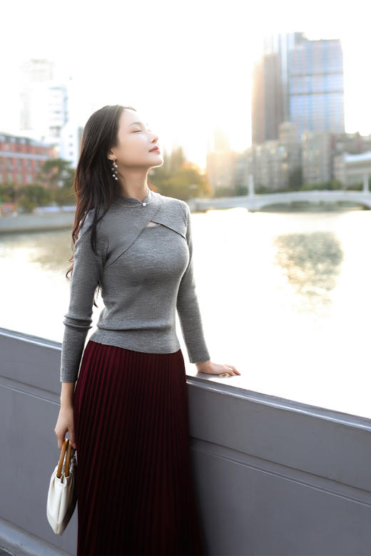 逸红颜明月优选 ##古风针织旗袍领上衣【宛清扬】,有美一人,清扬婉兮 商品图4