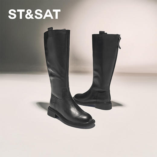 星期六经典百搭厚底增高长筒骑士靴SSC4117475 商品图3