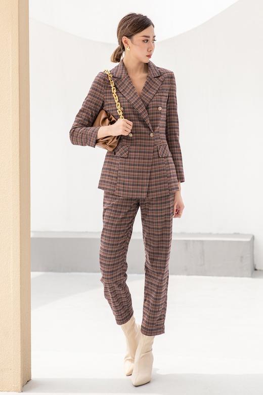 ESTELLICA 英伦风格纹西装九分裤套装 14369 商品图0