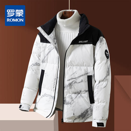 【时尚撞色拼接】罗蒙秋冬男装潮流男士外套百搭休闲羽绒服男舒适保暖羽绒服男 商品图1