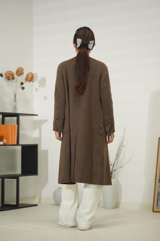 【M1L2】AM翻领中长大衣【70%羊毛20%驼绒10%桑蚕丝】6C8316310090 商品图2