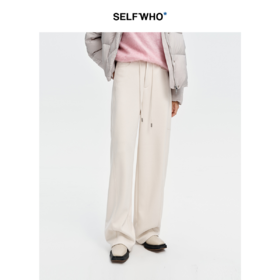 SELFWHO经典香蕉裤宽松抽绳休闲裤女2024秋冬新款通勤休闲运动裤