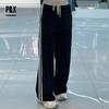 P&X春秋季美式运动裤女高腰垂感宽松直筒休闲卫裤 824309286 黑色 商品缩略图1