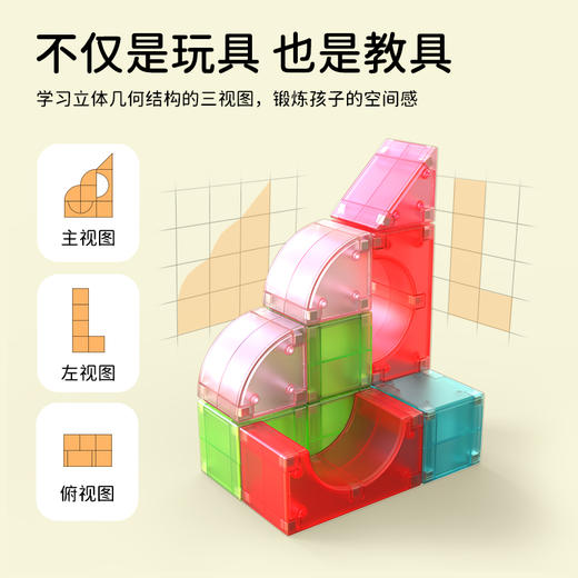 【每块拼搭都是孩子的创作】MuseZoo灵感乐园智慧磁力积木  130+拼装造型 打造孩子专属乐园 商品图4