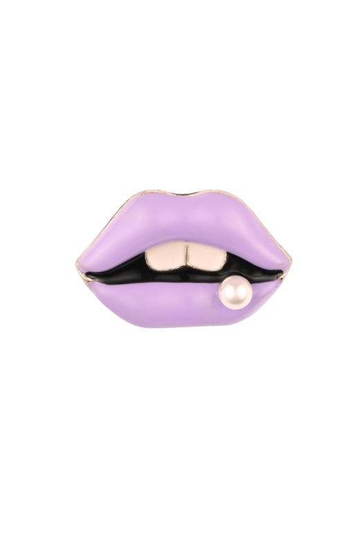 SUMMER & SAGE 紫色嘴唇个性胸针 5003 商品图1