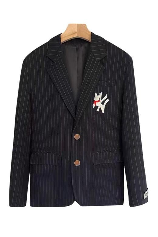 LNNNS 藏蓝色字母贴布条纹外套 14397 商品图3