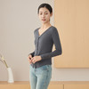 weyo秋冬女士羊毛养肤衣系扣V领打底衫A32309 商品缩略图1