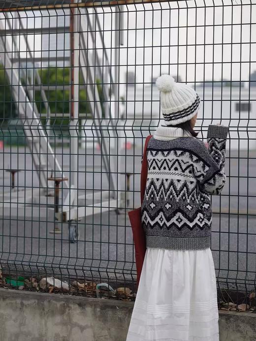 步履不停/4D13241C/复古高领翻领两穿费尔岛针织纯羊毛毛衣 商品图2