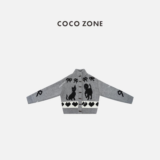 COCO ZONE 秋冬设计感立领针织衫牛角扣开衫上衣CC2C2257 商品图0