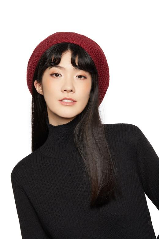 OCTAVIA 酒红色针织贝雷帽 5651 商品图0