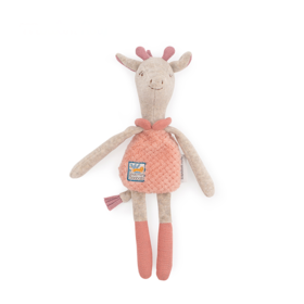 Moulin Roty 小粉鹿手摇铃 启蒙玩偶 适用年龄0岁以上 内置摇铃 柔软绒布 我的猴面包树系列 法国品牌-669025